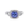 Image 1 : 14KT White Gold 1.62 ctw Tanzanite and Diamond Ring