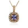 Image 1 : 14KT Rose Gold 1.76 ctw Tanzanite and Diamond Pendant With Chain