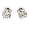 Image 1 : 14KT White Gold 1.23 ctw Diamond Solitaire Earrings