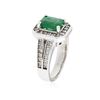 Image 3 : 14KT White Gold 1.60 ctw Emerald and Diamond Ring