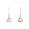 Image 1 : 10KT Yellow Gold 8.18 ctw Green Amethyst and Diamond Earrings
