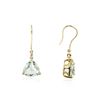 Image 2 : 10KT Yellow Gold 8.18 ctw Green Amethyst and Diamond Earrings