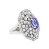 Image 2 : 14KT White Gold 2.55 ctw Tanzanite and Diamond Ring