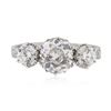 Image 1 : Platinum 1.21 ctw SI-1/H Diamond Ring