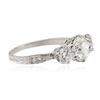 Image 2 : Platinum 1.21 ctw SI-1/H Diamond Ring