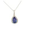 Image 2 : 14KT White Gold 2.60 ctw Tanzanite and Diamond Pendant with Chain