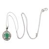 Image 1 : 14KT White Gold 1.33 ctw Emerald and Diamond Pendant With Chain