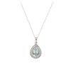 Image 2 : 14KT White Gold 2.52 ctw Aquamarine and Diamond Pendant With Chain