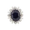 Image 1 : 14KT White Gold 9.99 ctw Sapphire and Diamond Ring