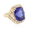 Image 2 : 14KT Yellow Gold 14.67 ctw GIA Cert Tanzanite and Diamond Ring