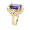 Image 3 : 14KT Yellow Gold 14.67 ctw GIA Cert Tanzanite and Diamond Ring