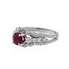 Image 2 : 18KT White Gold 0.50 ctw Ruby and Diamond Ring