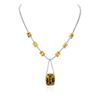 Image 1 : 14KT White Gold 35.00 ctw Citrine and Diamond Necklace