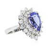 Image 2 : 14KT White Gold 3.69 ctw Tanzanite and Diamond Ring