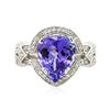 Image 1 : 14KT White Gold 5.47 ctw Tanzanite and Diamond Ring