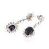 Image 2 : 14KT White Gold 9.42 ctw Sapphire and Diamond Earrings