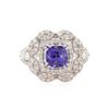 Image 1 : 14KT White Gold 1.37 ctw Tanzanite and Diamond Ring