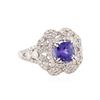 Image 2 : 14KT White Gold 1.37 ctw Tanzanite and Diamond Ring