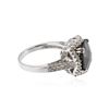 Image 3 : 14KT White Gold 4.00 ctw Opal and Diamond Ring