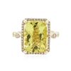 Image 1 : 14KT Yellow Gold 6.72 ctw Lemon Quartz and Diamond Ring