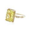 Image 2 : 14KT Yellow Gold 6.72 ctw Lemon Quartz and Diamond Ring