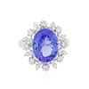 Image 1 : 14KT White Gold 4.78 ctw Tanzanite and Diamond Ring