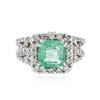 Image 1 : 14KT White Gold 2.31 ctw Emerald and Diamond Ring