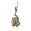 Image 2 : 18KT Two-Tone Gold 0.45 ctw Diamond Pendant With Chain