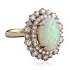 Image 2 : 14KT Yellow Gold 1.78 ctw Opal and Diamond Ring