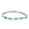 Image 1 : 14KT White Gold 9.10 ctw Emerald and Diamond Bracelet