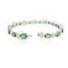 Image 3 : 14KT White Gold 9.10 ctw Emerald and Diamond Bracelet