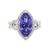 Image 1 : 14KT White Gold 3.88 ctw Tanzanite and Diamond Ring