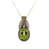 Image 2 : 10KT Yellow Gold 3.07 ctw Green Diamond Pendant With Chain