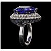 Image 3 : 14KT White Gold GIA Certified 17.35 ctw Tanzanite and Diamond Ring