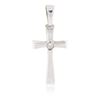 Image 1 : 14KT White Gold 0.02 ctw Diamond Cross Pendant