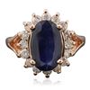 Image 1 : 14KT Rose Gold 3.21 ctw Sapphire and Diamond Ring