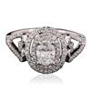 Image 2 : 14KT White Gold 0.86 ctw Diamond Ring