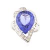 Image 1 : 14KT White Gold 9.34 ctw GIA Cert Tanzanite and Diamond Ring