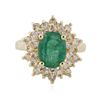 Image 1 : 14KT Yellow Gold 1.84 ctw Emerald and Diamond Ring