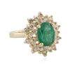 Image 2 : 14KT Yellow Gold 1.84 ctw Emerald and Diamond Ring