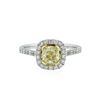 Image 1 : 18KT White Gold 1.56 ctw Fancy Yellow Diamond Ring