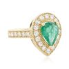 Image 2 : 14KT Yellow Gold 1.65 ctw Emerald and Diamond Ring