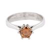 Image 1 : Platinum GIA Certified 0.62 ctw Fancy Brown-Orange Diamond Solitaire Ring