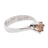 Image 2 : Platinum GIA Certified 0.62 ctw Fancy Brown-Orange Diamond Solitaire Ring