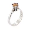 Image 3 : Platinum GIA Certified 0.62 ctw Fancy Brown-Orange Diamond Solitaire Ring