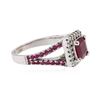 Image 2 : 14KT White Gold 2.21 ctw Ruby and Diamond Ring