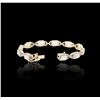 Image 3 : 14KT Yellow Gold 11.79 ctw Aquamarine and Diamond Bracelet
