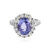 Image 1 : 14KT White Gold 3.82 ctw Tanzanite and Diamond Ring