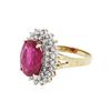 Image 2 : 14KT Yellow Gold 5.43 ctw Ruby and Diamond Ring