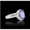 Image 2 : 18KT White Gold 3.38 ctw Tanzanite and Diamond Ring